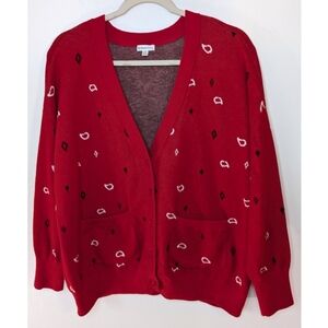 Minnie Rose Cashmere Blend Oversized Button Down V-neck Cardigan One Size